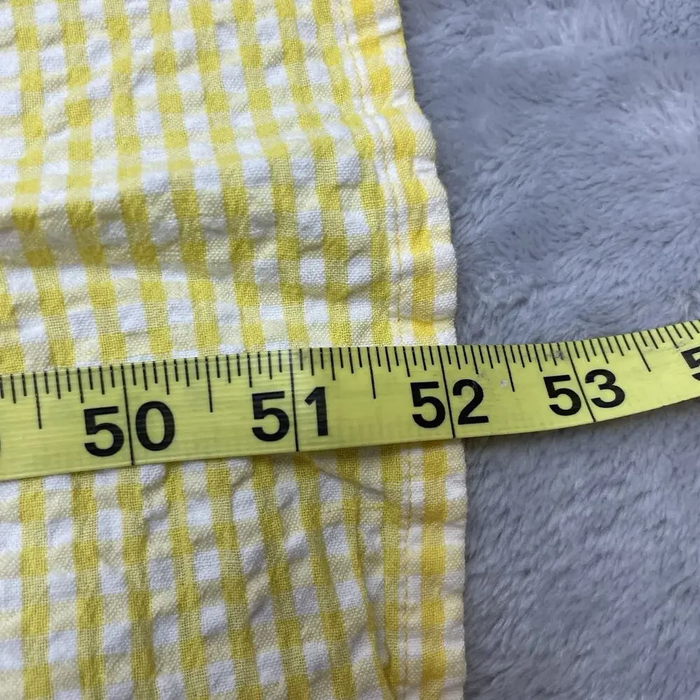 April Cornell Cotton Breakfast Tablecloth Square Yellow Seersucker 52